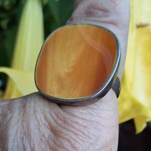 Sterling silver lucite center ring 8.5